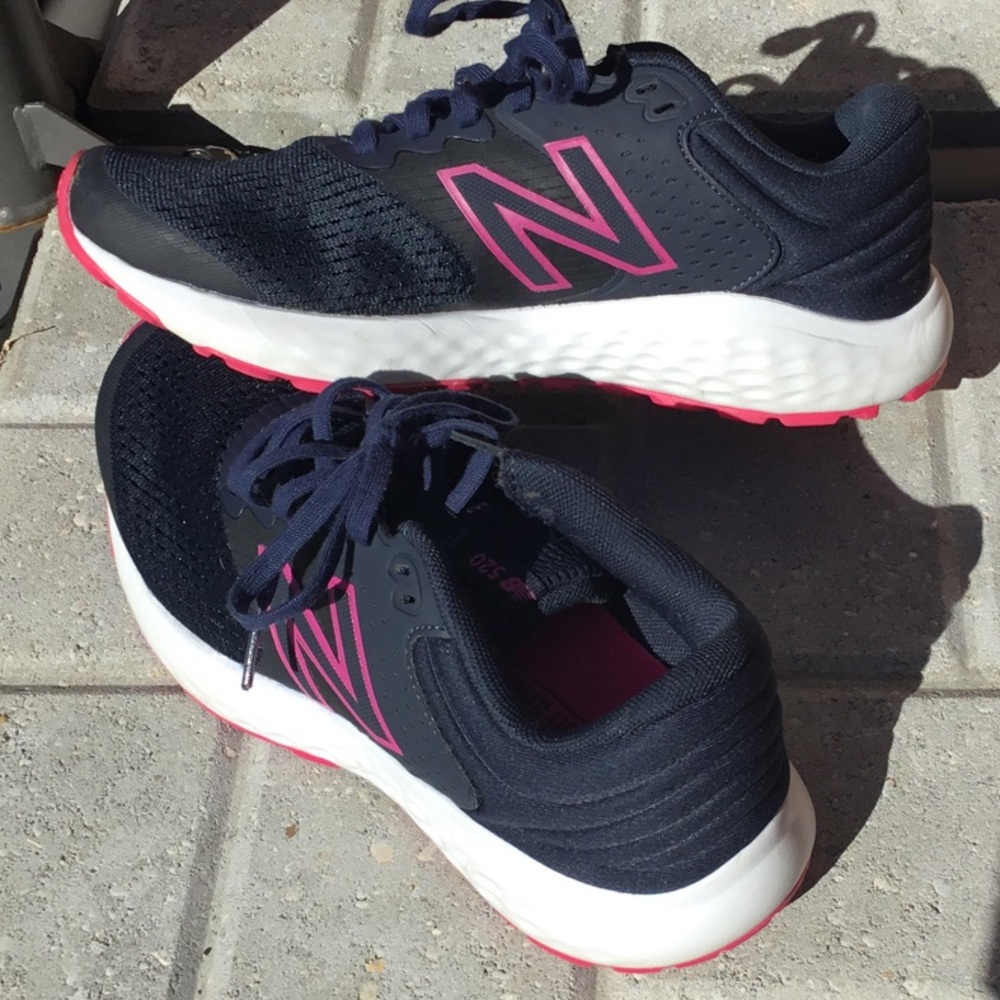 New Balance Women's Black with Pink Accent Athletic Sneakers
